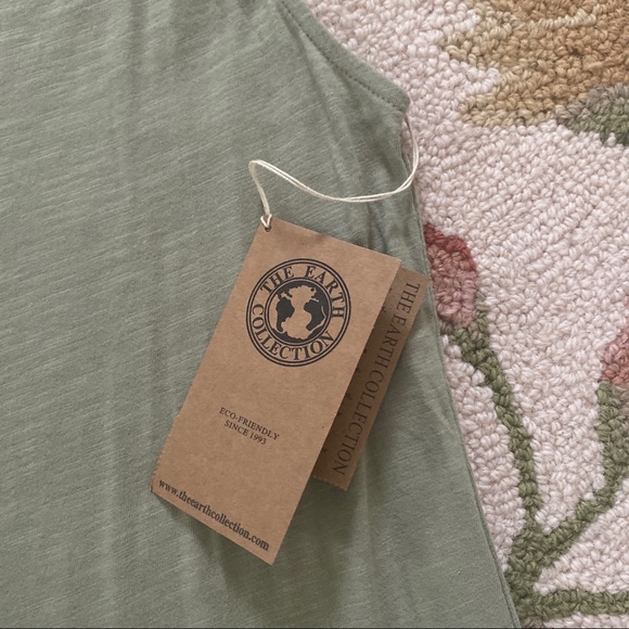 Earth Collection cottonGreen sleeveless top Sz M/L - Picture 4 of 9